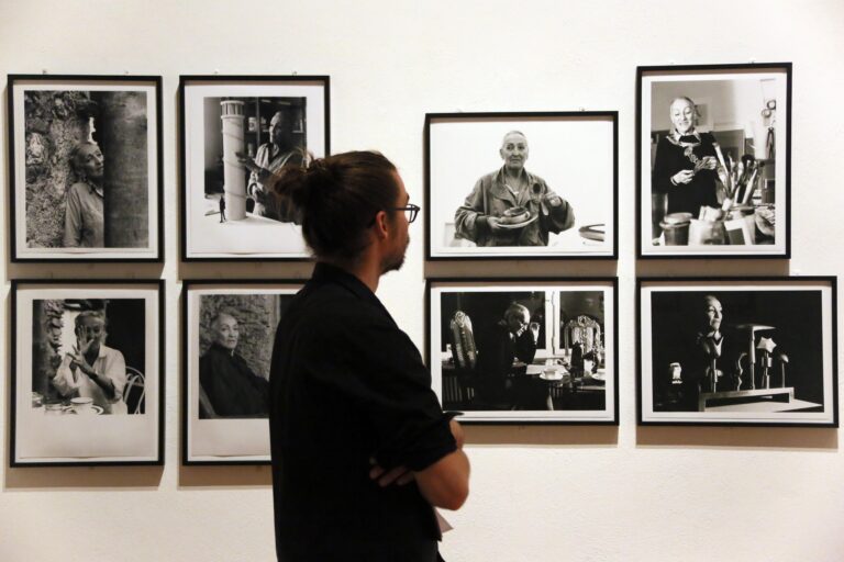 Photos by Margit Baumann depicting artist Meret Oppenheim are shown in the Martin-Gropius-Bau in Berlin, Germany