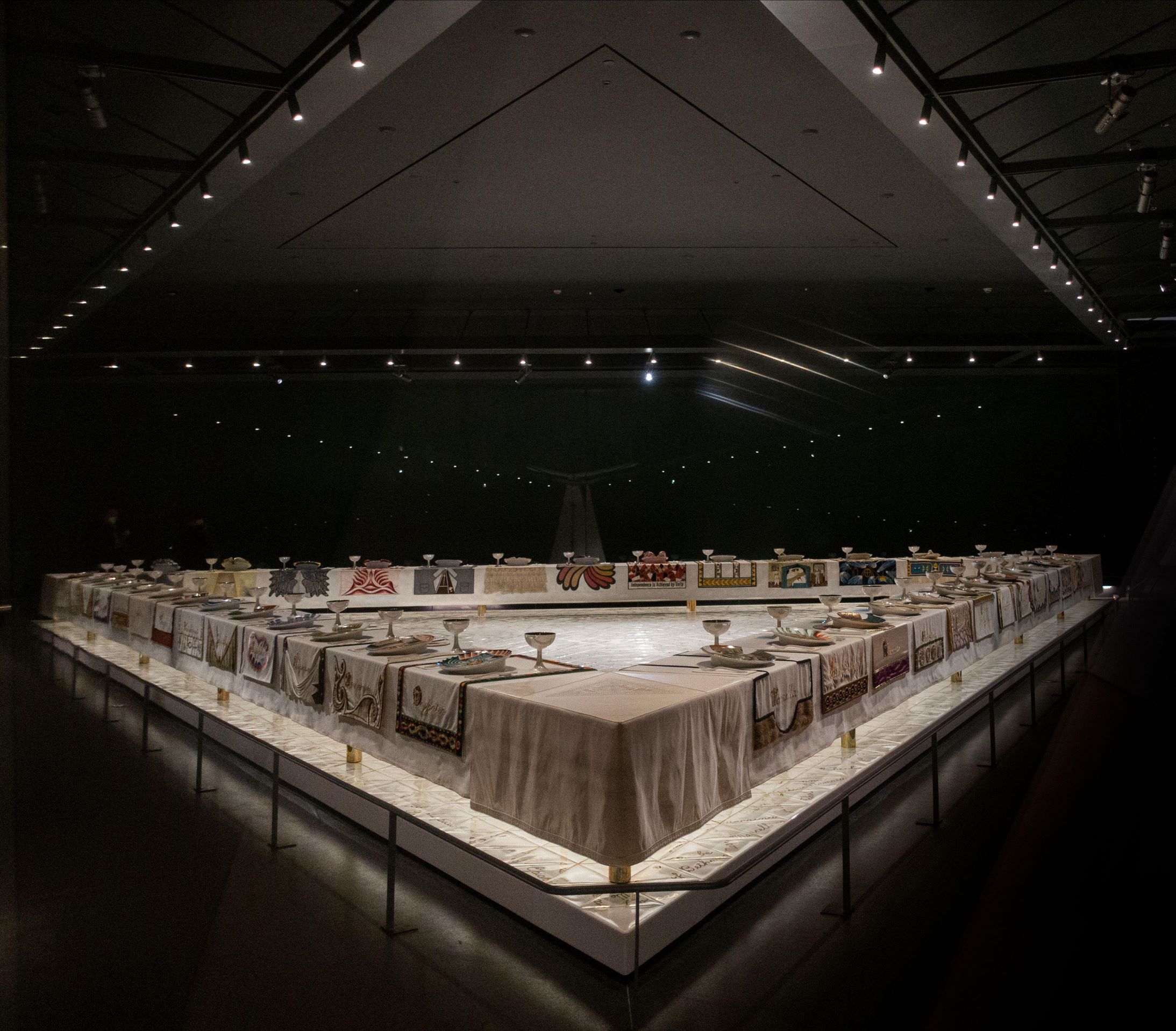The Dinner Party by Judy Chicago at the Brooklyn Museum NYC. Randy Duchaine / Alamy Stock Photo