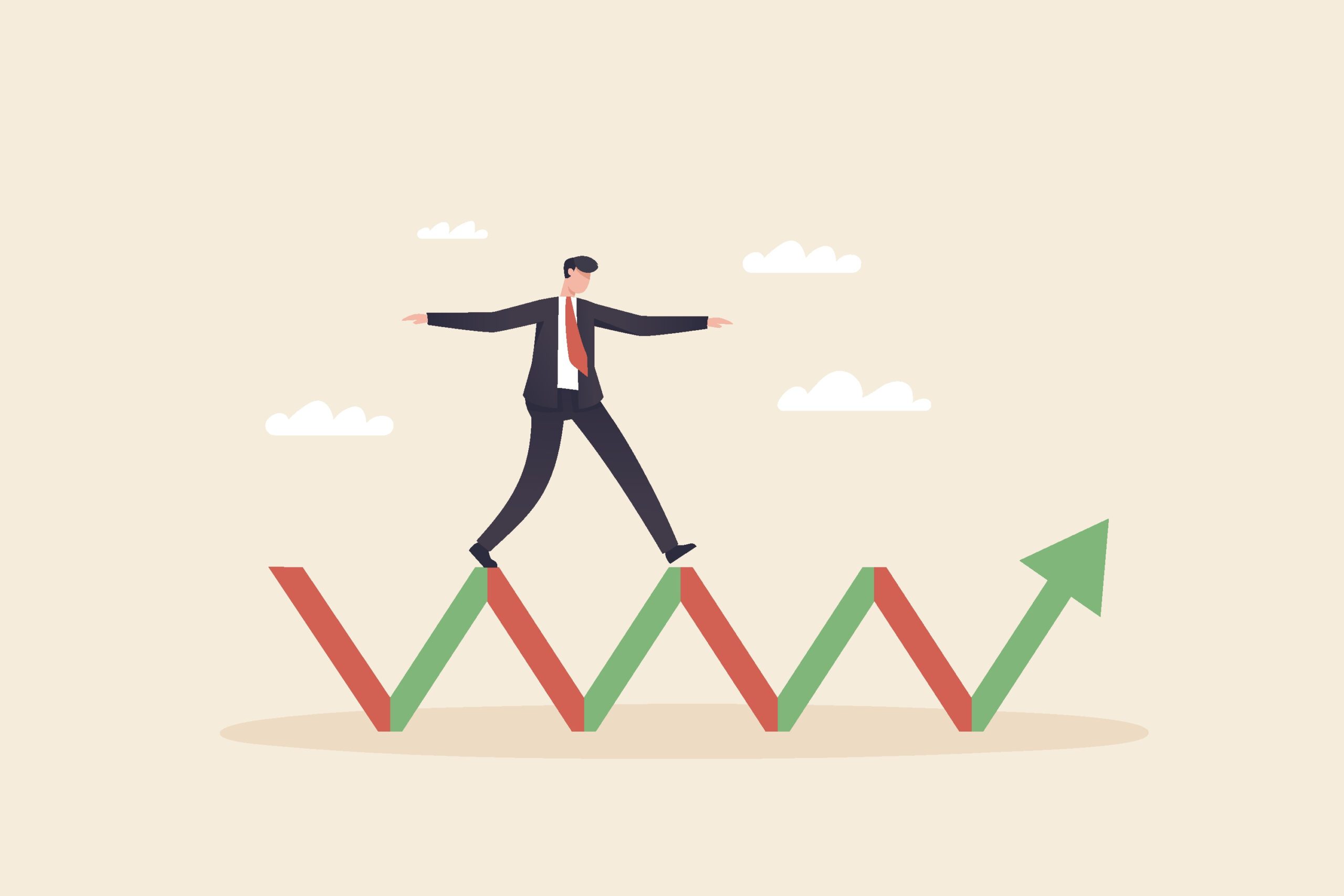 Financial stock market volatility rising and falling concept. stock market risk or crypto currency market.