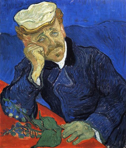 Portrait of Dr. Gachet by Vincent Van Gogh (1890) 