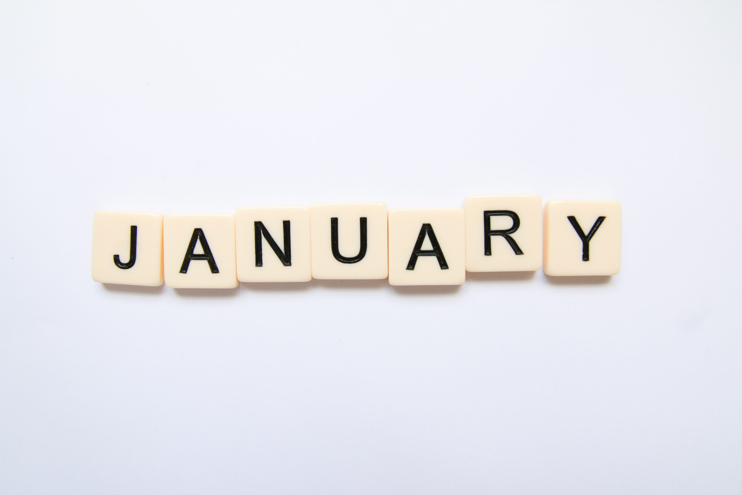 January in Scrabble Tiles